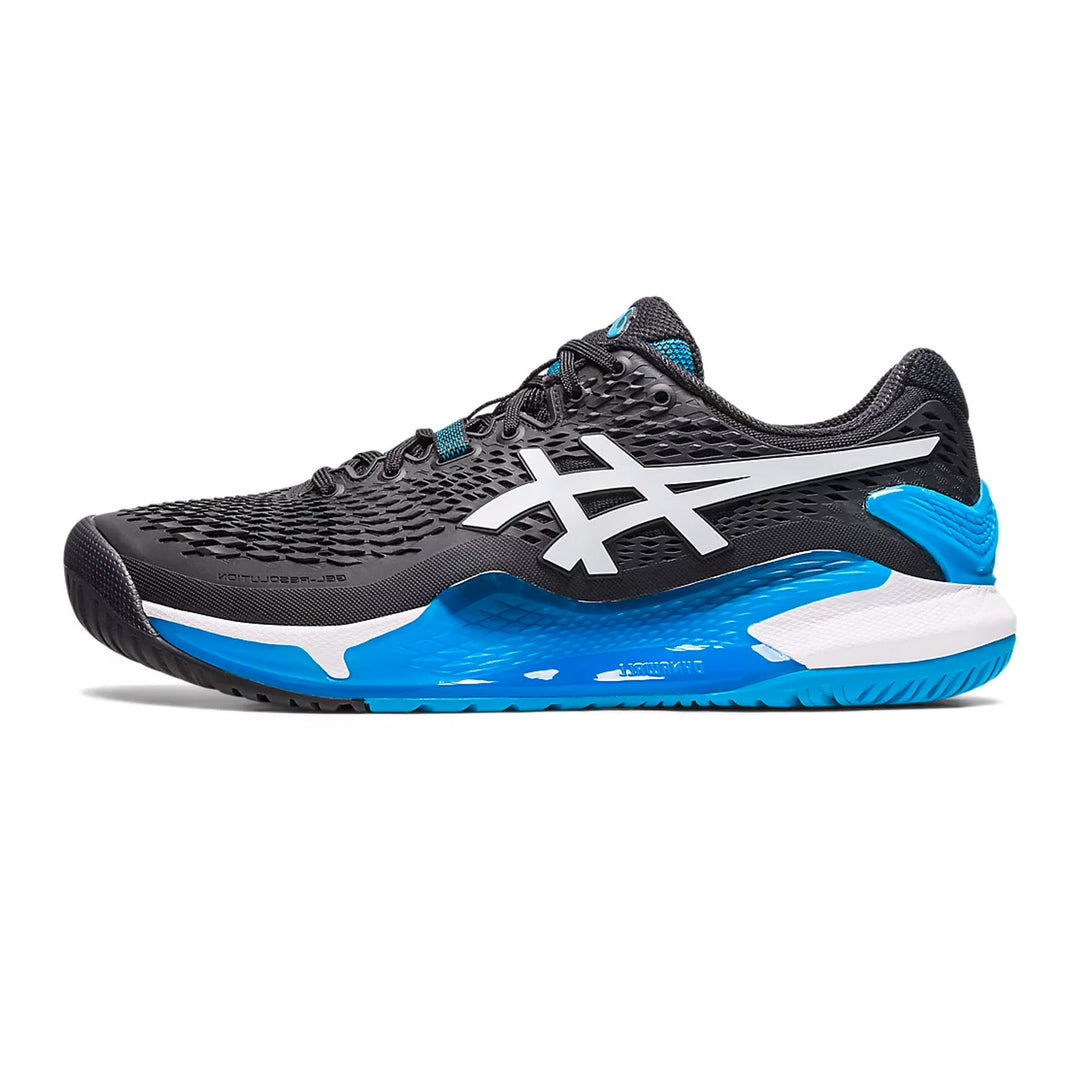 Asics Gel Resolution 9 Tennis Shoes (Black/White) - InstaSport