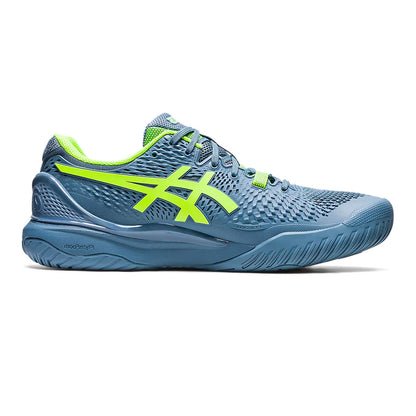 Asics Gel Resolution 9 Tennis Shoes (Steel Blue/Hazard Green) - InstaSport