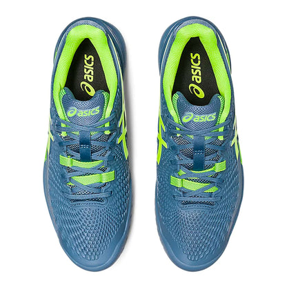 Asics Gel Resolution 9 Tennis Shoes (Steel Blue/Hazard Green) - InstaSport