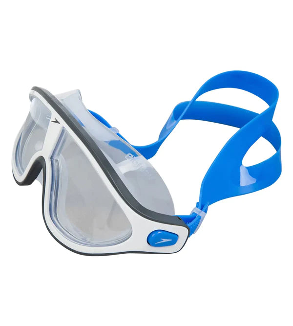Speedo Unisex Adult Rift Clear - Lens Swim Goggles - Bondi Blue & White - InstaSport