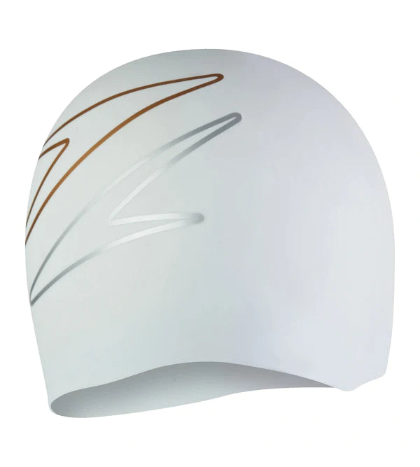 Speedo Unisex Adult Slogan Printed Swim Cap (White) - InstaSport