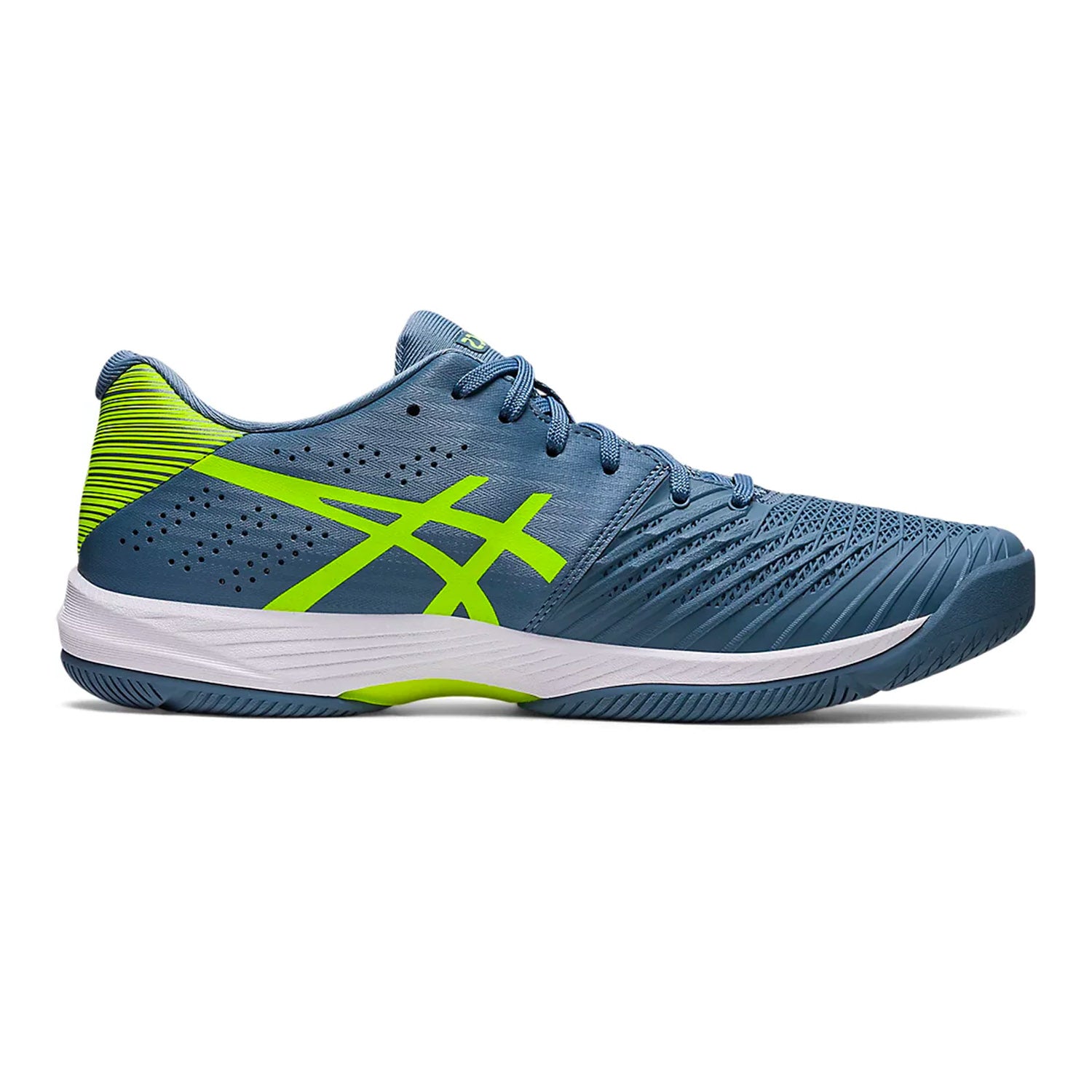 Asics Solution Swift FF Tennis Shoes (Steel Blue/Hazard Green) - InstaSport