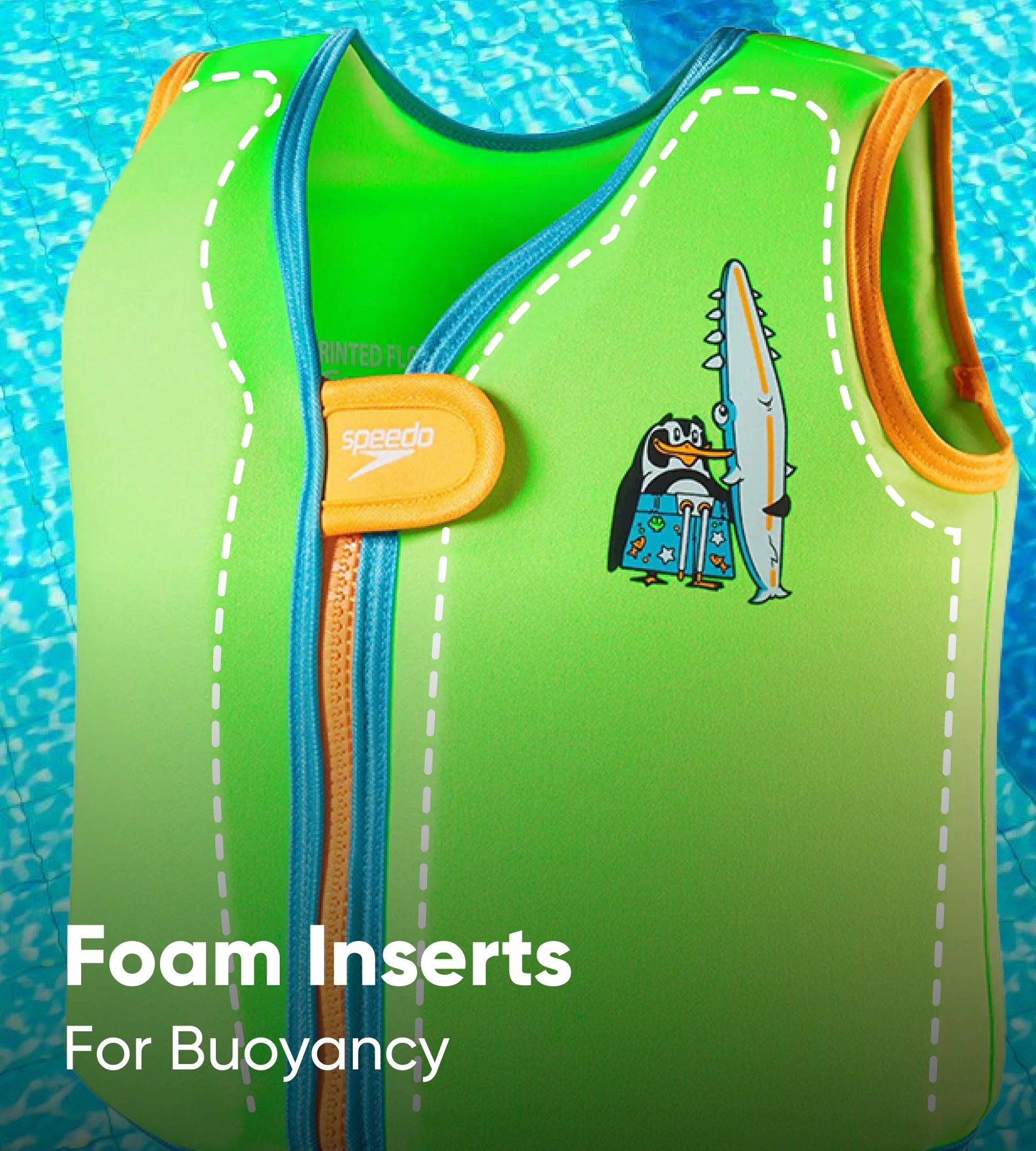 Speedo Chima Penguin Print Swim Confidence Float Vest For Tot's - Green & Blue - Float Vest | Speedo | InstaSport