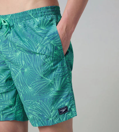 Speedo Men's 100% Polyester Essential Printed Watershorts With Side Pockets - Stellar & Turquoise - Watershorts | Speedo | InstaSport