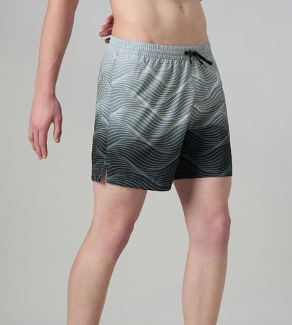 Speedo Men's 4 Way Comfort Stretch Essential Printed Watershorts With Side Pockets - Antracite & Coin Grey - Watershorts | Speedo | InstaSport