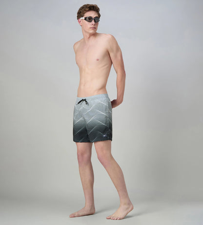 Speedo Men's 4 Way Comfort Stretch Essential Printed Watershorts With Side Pockets - Antracite & Coin Grey - Watershorts | Speedo | InstaSport