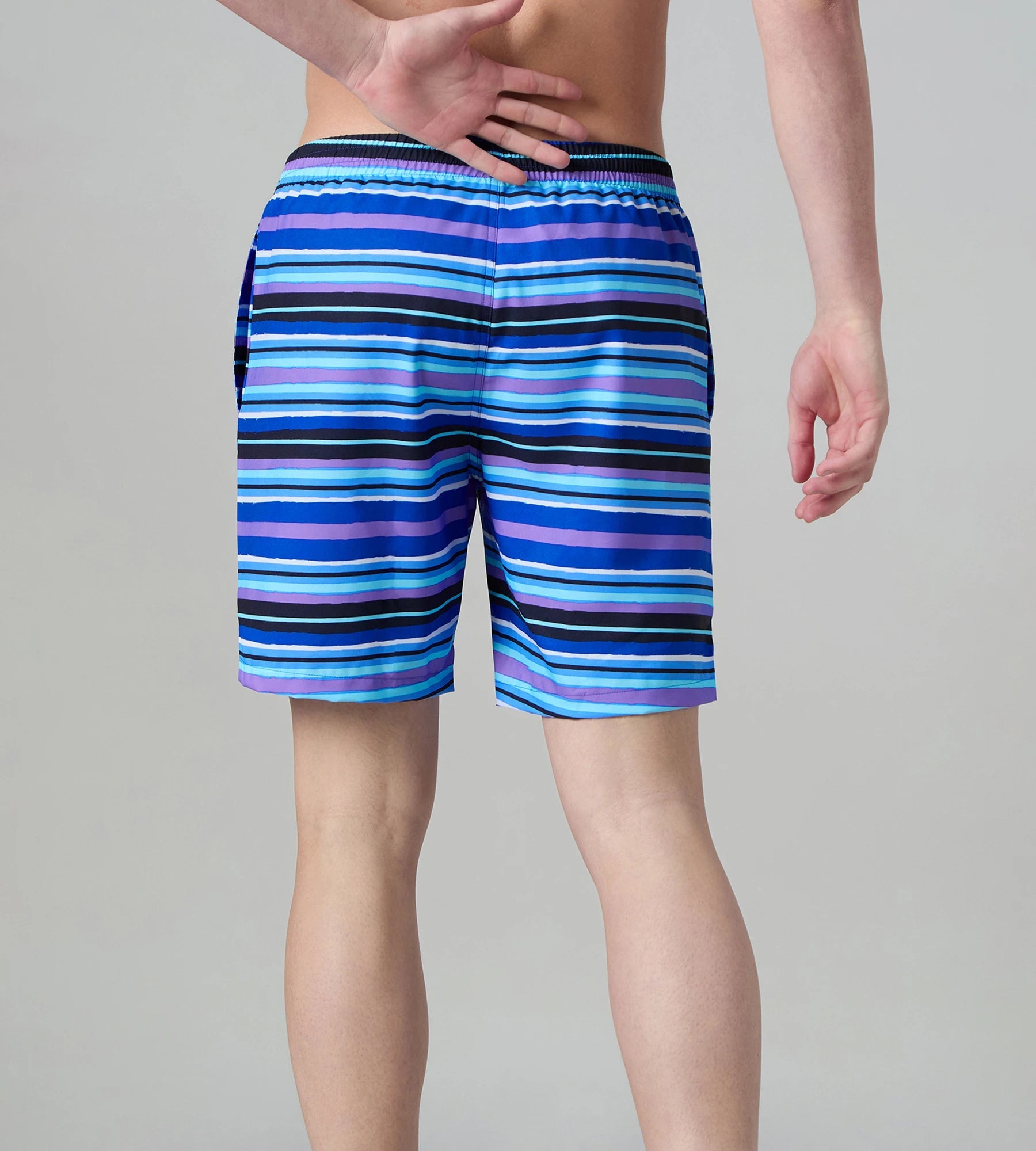 Speedo Men's 4 Way Comfort Stretch Essential Printed Watershorts With Side Pockets - Peacoat & Periwinkle Blue - Watershorts | Speedo | InstaSport
