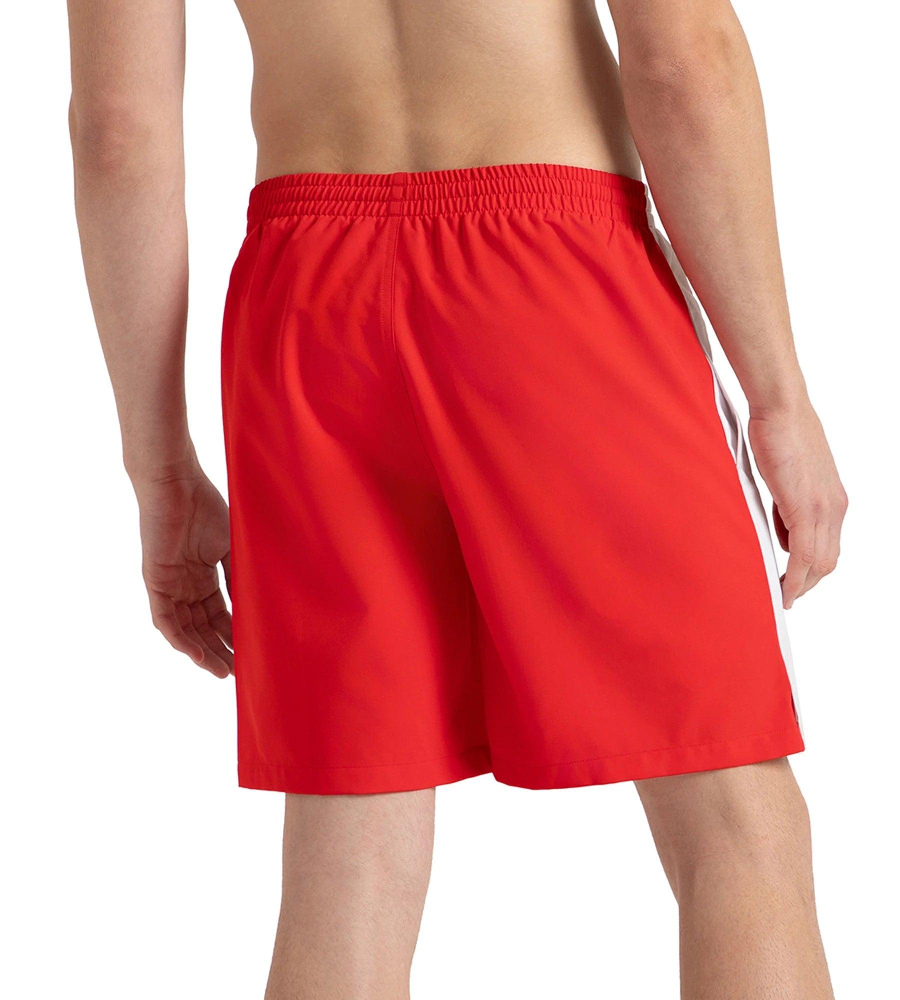 Speedo Men's 4 Way Comfort Stretch Steep Volley Watershorts With Side Pockets - High Risk Red & White - Watershorts | Speedo | InstaSport