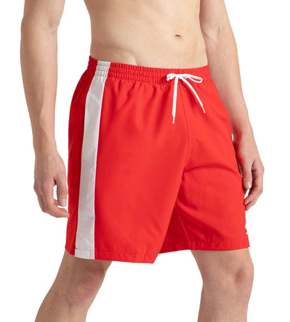 Speedo Men's 4 Way Comfort Stretch Steep Volley Watershorts With Side Pockets - High Risk Red & White - Watershorts | Speedo | InstaSport