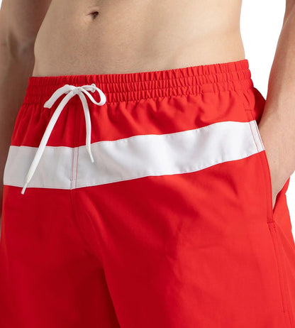 Speedo Men's 4 Way Comfort Stretch Volley Watershorts With Side Pockets - High Risk Red & White - Watershorts | Speedo | InstaSport