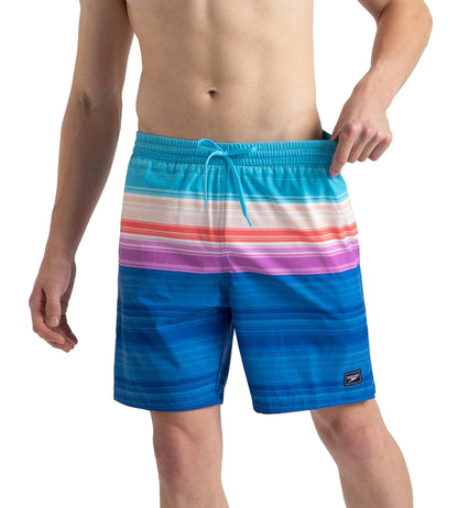 Speedo Men's 4 Way Flex Essential Printed Watershorts With Side Pockets - Turkish Sea, Picton Blue & Neon Violet - Watershorts | Speedo | InstaSport