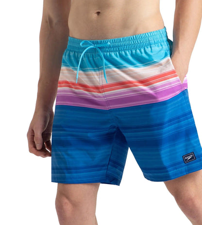 Speedo Men's 4 Way Flex Essential Printed Watershorts With Side Pockets - Turkish Sea, Picton Blue & Neon Violet - Watershorts | Speedo | InstaSport