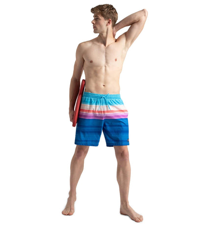 Speedo Men's 4 Way Flex Essential Printed Watershorts With Side Pockets - Turkish Sea, Picton Blue & Neon Violet - Watershorts | Speedo | InstaSport