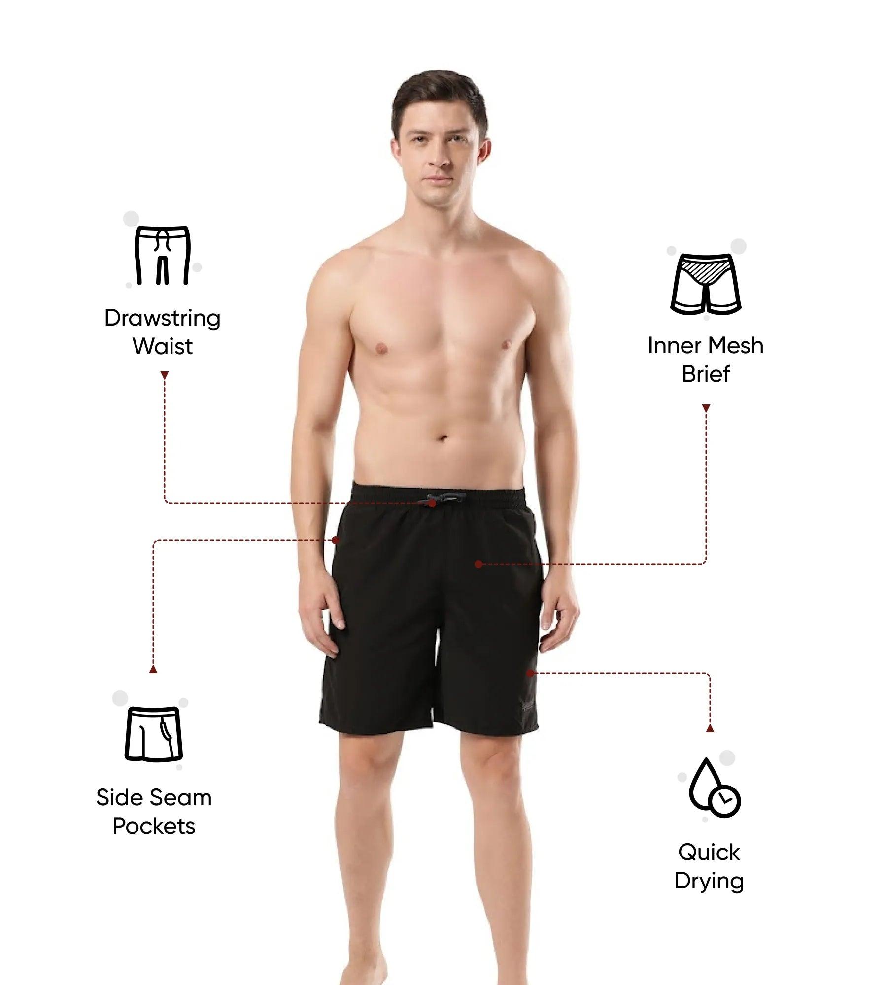 Speedo Men's Recycled Nylon Essential Watershorts - Black & Oxid Grey - Watershorts | Speedo | InstaSport