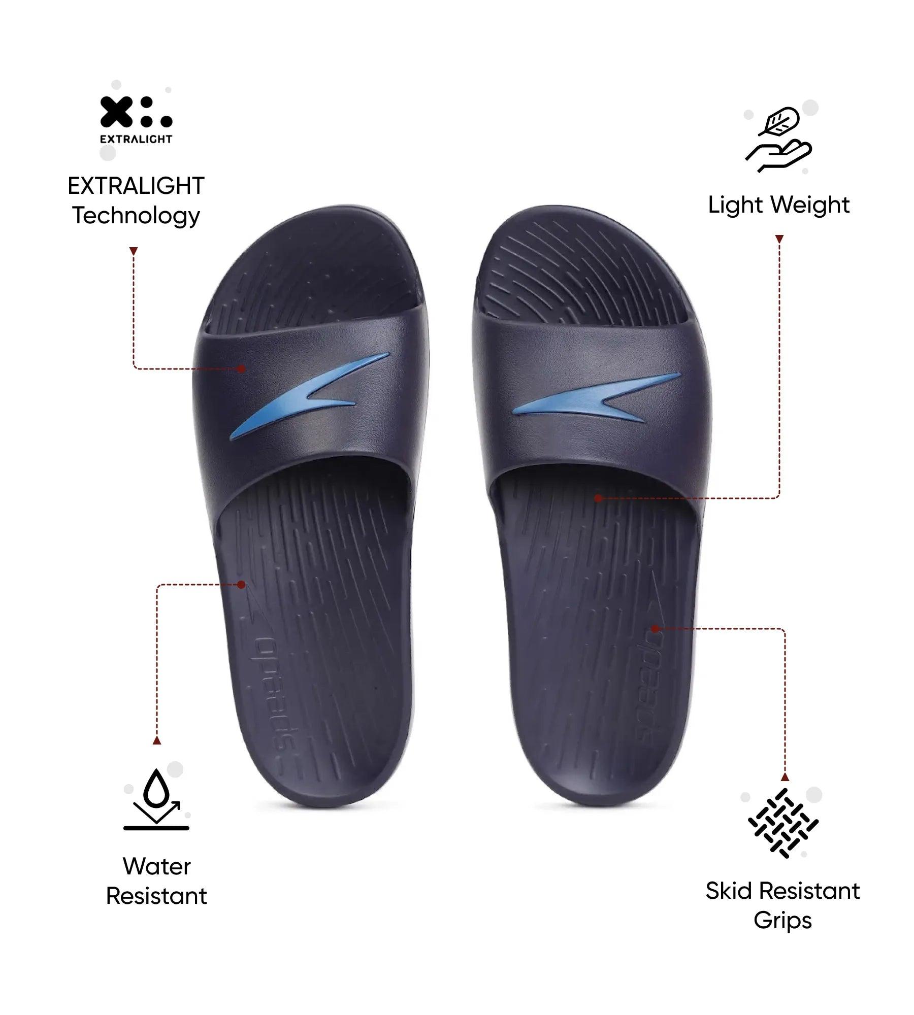 Speedo Men's Single Colour Slides - True Navy & Blue Flame - Single Colour Slides | Speedo | InstaSport