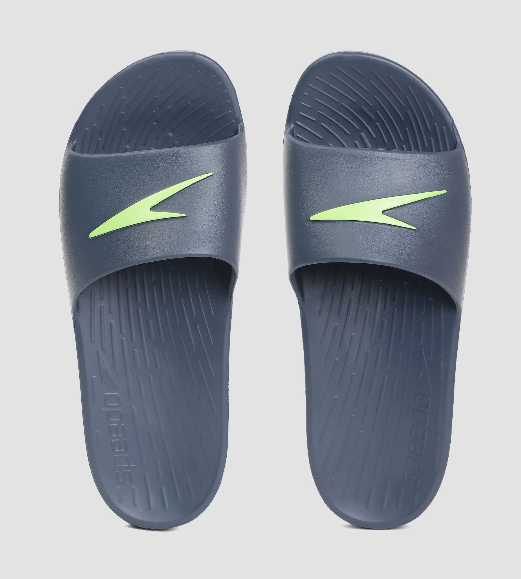 Speedo Men's Single Colour Slides - USA Charcoal & Atomic Lime | Buy Single Colour Slides Online in India – InstaSport