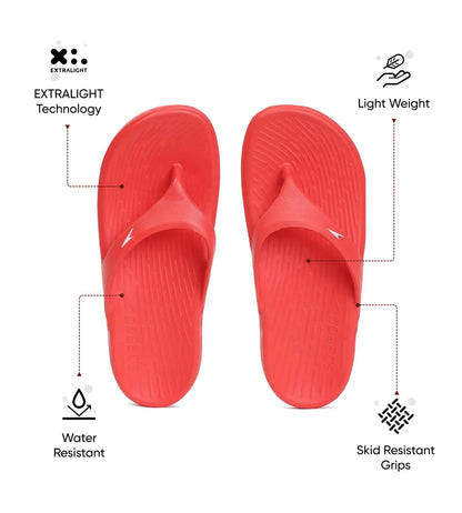 Speedo Unisex Junior's Single Colour Flip Flops For Boys and Girls - Fed Red & White - Single Colour Flip Flops | Speedo | InstaSport