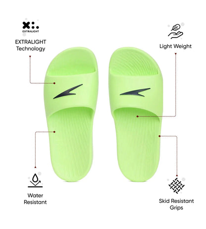 Speedo Unisex Junior's Single Colour Slides For Boys and Girls - Bright Zest & True Navy - Single Colour Slides | Speedo | InstaSport