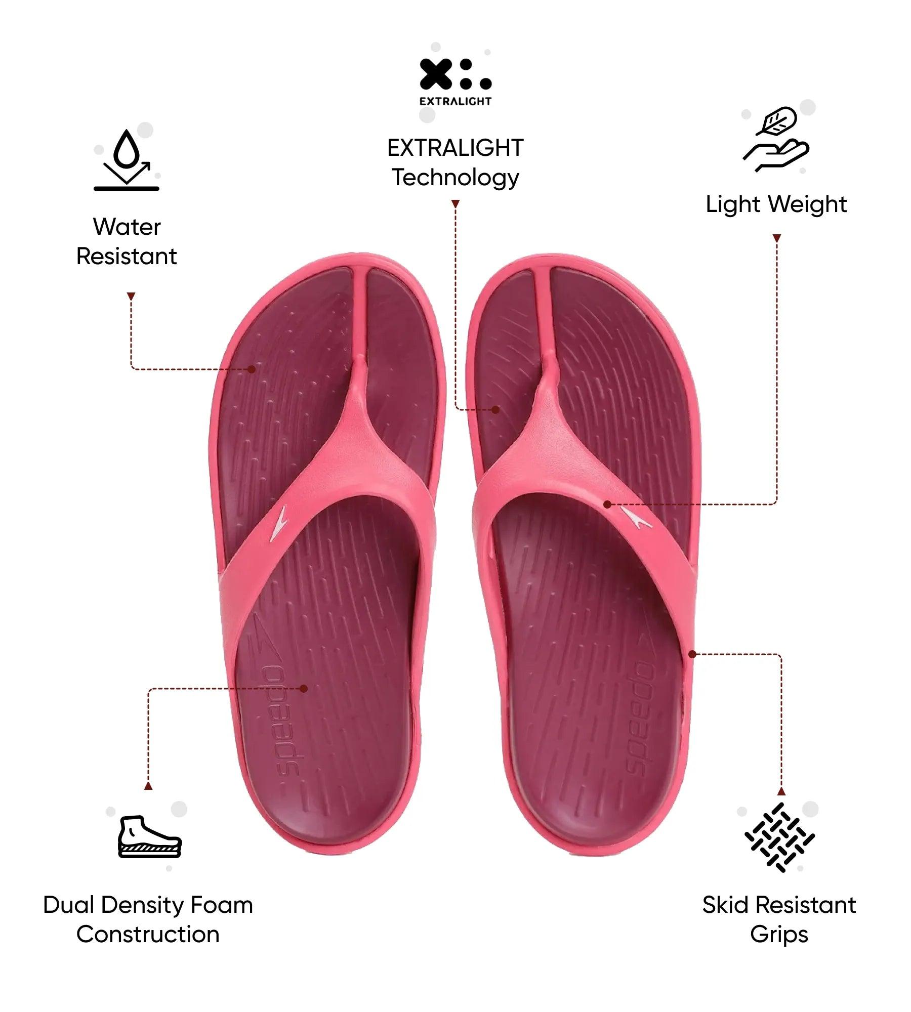 Speedo Women's Dual Colour Flip Flops - Deep Plum & Cinder Rose - Dual Colour Flip Flops | Speedo | InstaSport