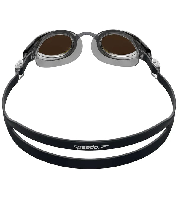 Speedo Unisex Adult Mariner Pro Mirror - Lens Swim Goggles - Black & Orange - InstaSport